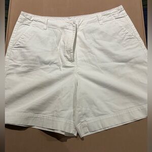 Talbots White Bermuda Shorts Classic Cotton Blend